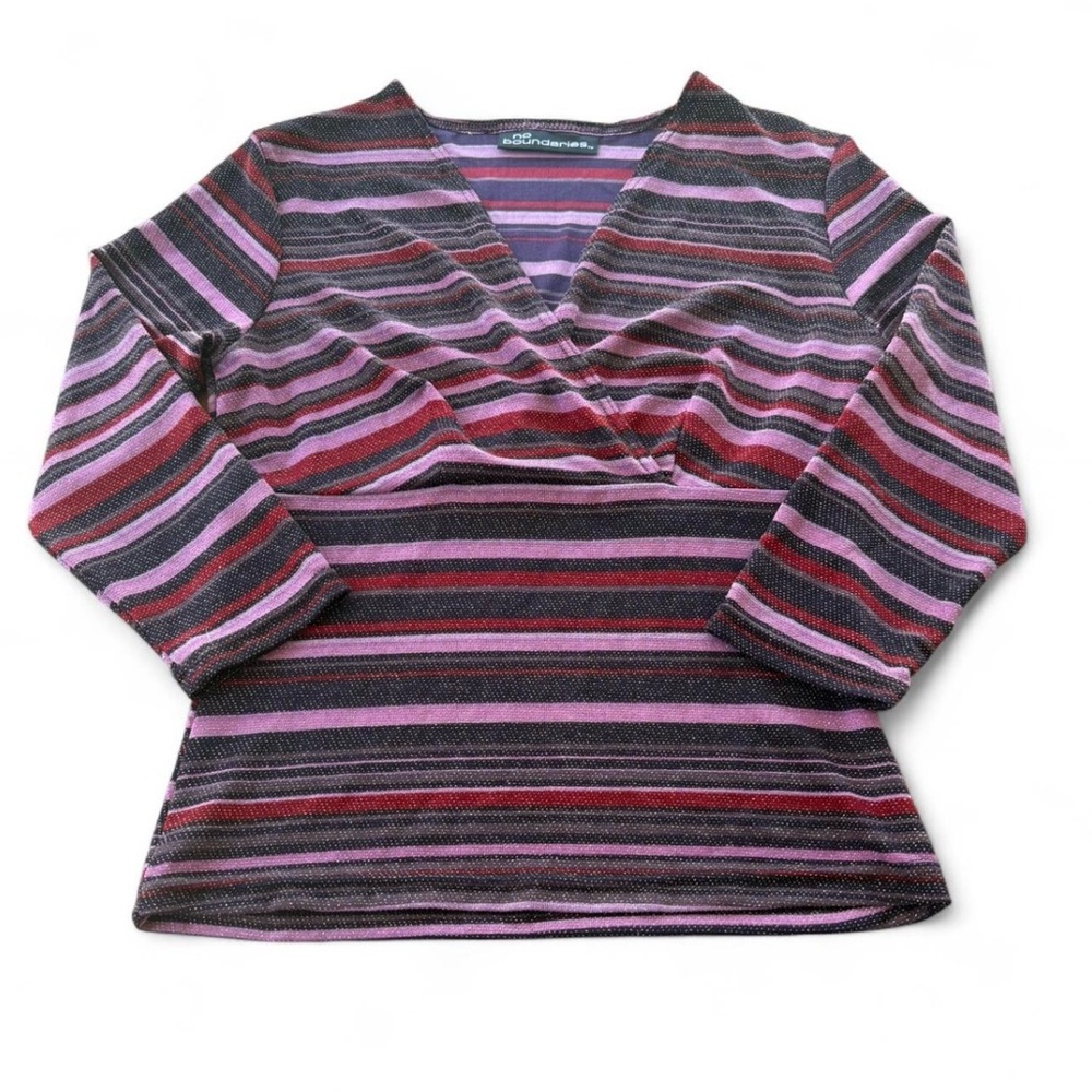 No Boundaries Striped Crossover Top
